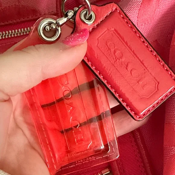 Coach Poppy Op Art Glam Candy Pink Jacquard Tote Shoulder Handbag 13826 2009 Bag - Picture 5 of 12